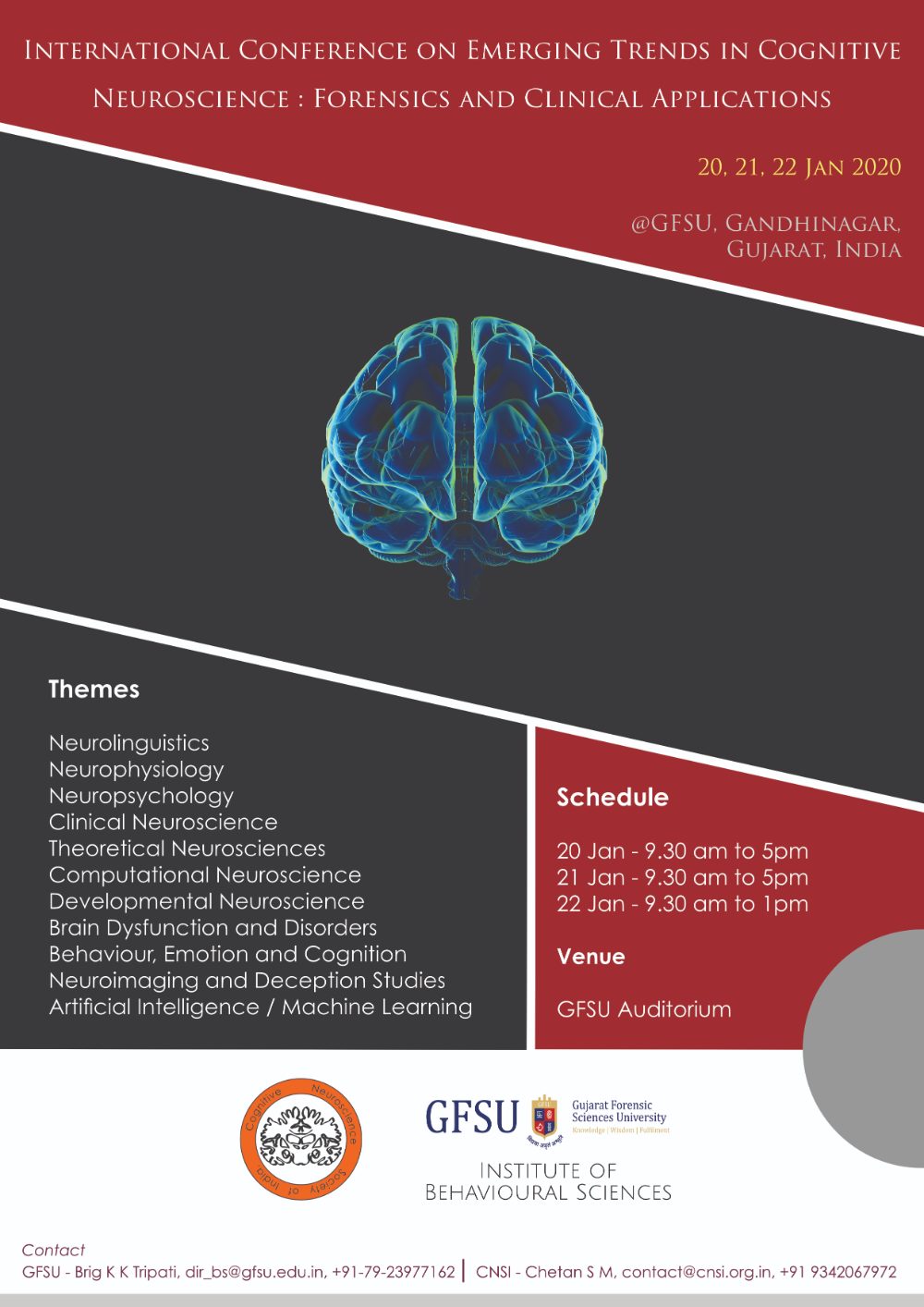 Poster of the CNSI-2020 international conference at GFSU, Gandhinagar